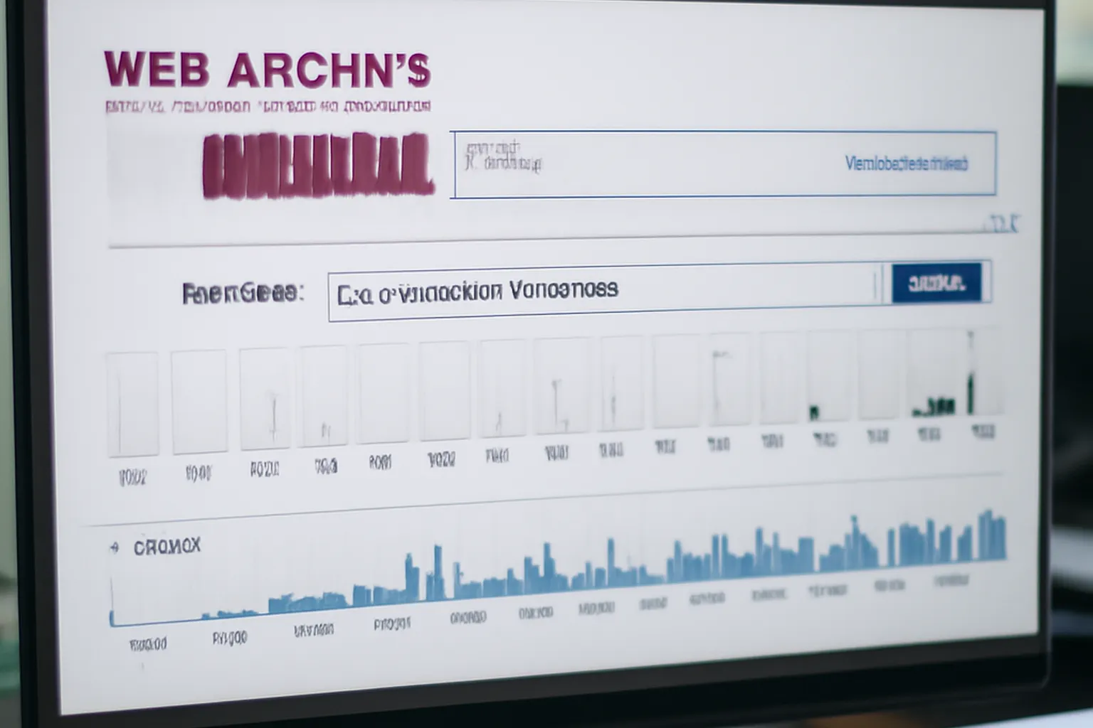 Écran affichant une interface d'archivage web de type Wayback Machine